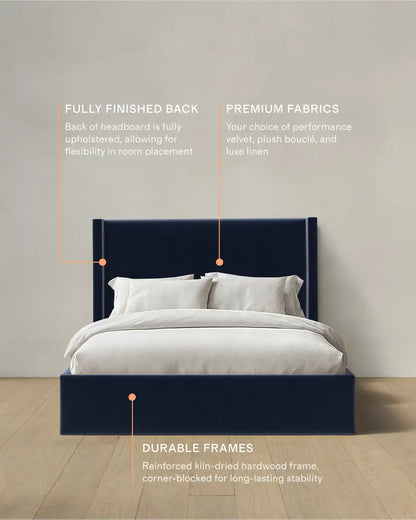 Wingback Bed in Performance Velvet