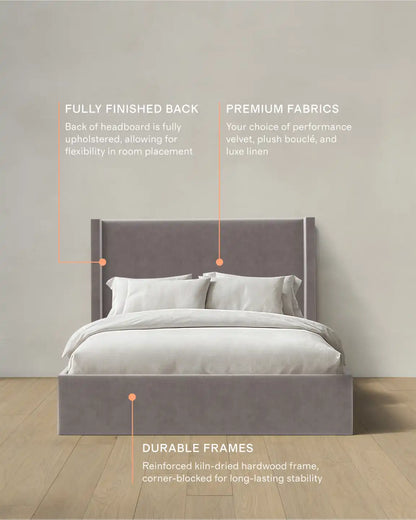 Wingback Bed in Performance Velvet